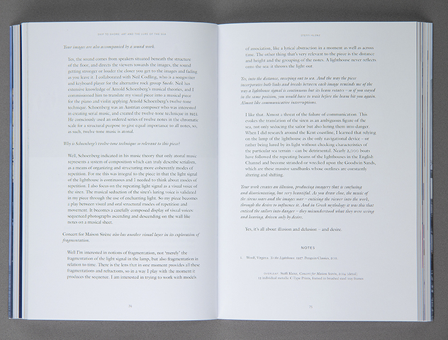 Ship to Shore: Art and The Lure of the Sea by Jean Wainwright, published by John Hansard Gallery and SeaCity Museum Southampton, UK, 2018, page 70-77 (Interview Steffi Klenz)