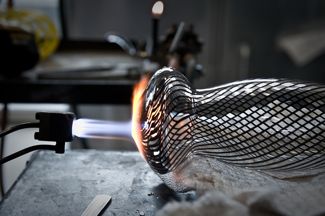 Glass form being finished - production of Transition II